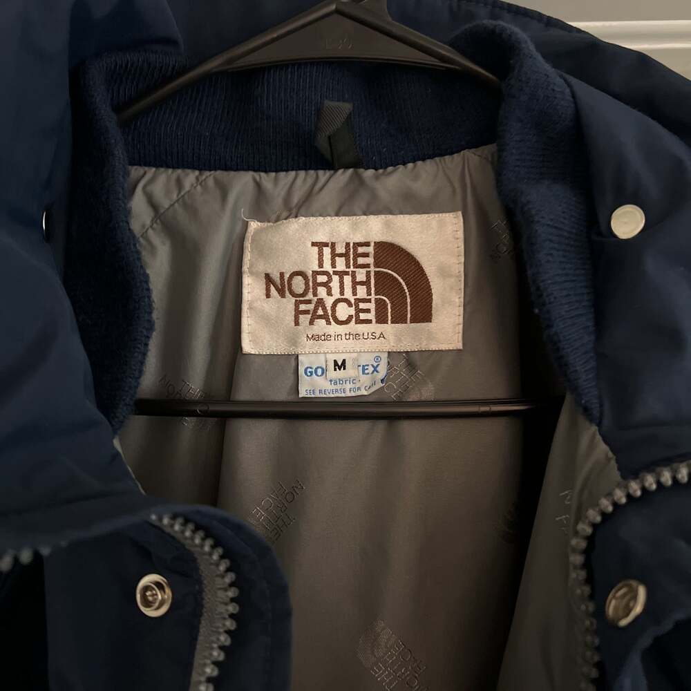 VTG THE NORTH FACE Gore Tex Jacket Men's MEDIUM Blue 80s USA Brown Label Parka